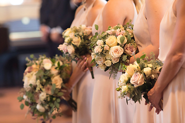 Bridesmaids and their flowers
