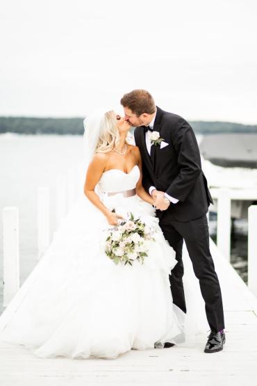 Bride and Groom on Pier