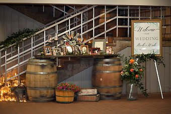 Wedding at Ski Chalet entrance table