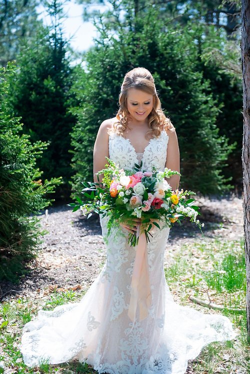 Bride and her bouquet