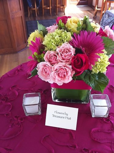 Hot Pink Square Centerpiece