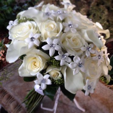 White Roses and Stephanotis rhinestones