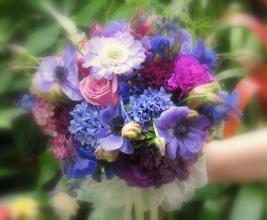 Purple and Blue Bridal Bouquet
