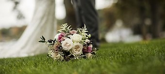 Brides Bouquet Lawn Shot