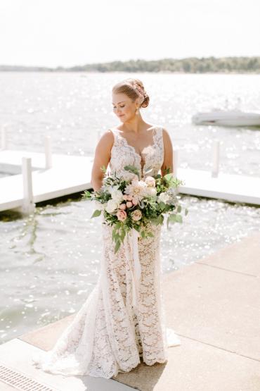 The Bride, The Lake, and her bouquet