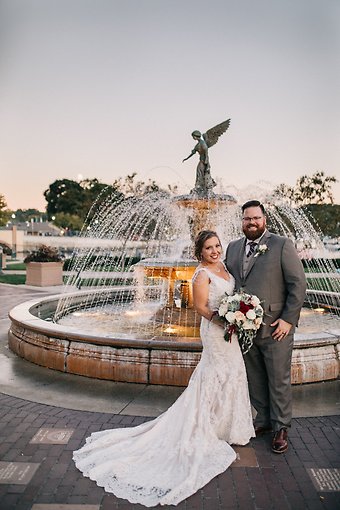 Bride and Groom at Riviera Fountain
