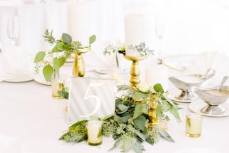 Centerpieces of Foliages and Candles