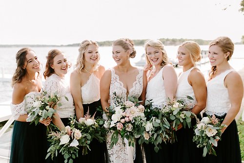 Bride and her maids