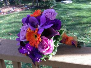 Purple and Orange Bridal Bouquet