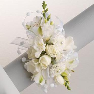 White mixed floral corsage
