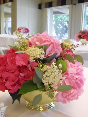 Pink Hydrangea centerpiece