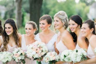 White and Blush Wedding Party
