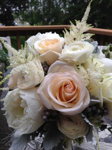 Garden roses with creams and blush