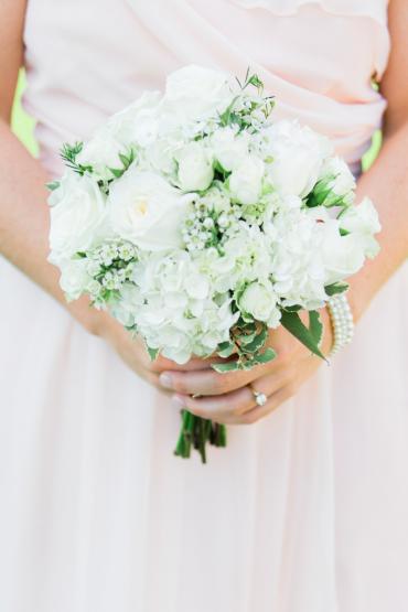 All White Bridesmaids Bouquet
