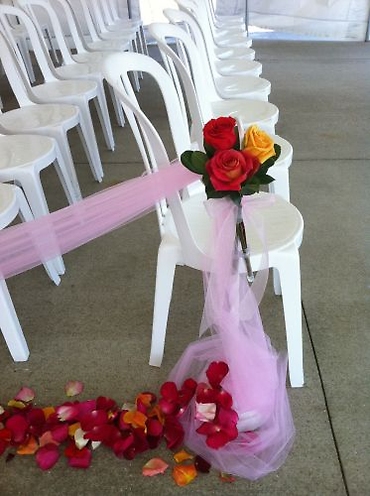 Aisle Decor - Bright color roses