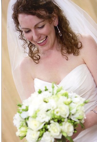 Classic White brides bouquet with green accents