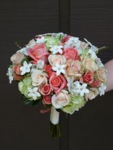 Light Green and Coral Bridal Boquet