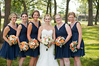 Navy and Orange wedding