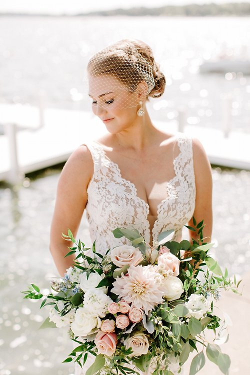 Katie and her bouquet