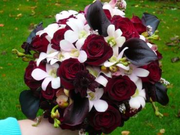 Deep Dark Red to Black toned Bridal Bouquet