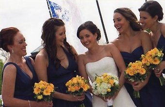 Navy wedding Yellow floral