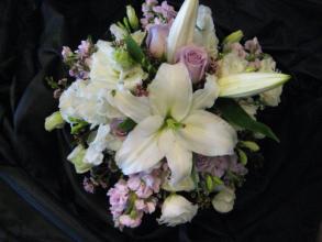 Pale Lavenders and whites bridal bouquet