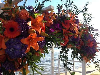 Purple and Orange Floral Topper