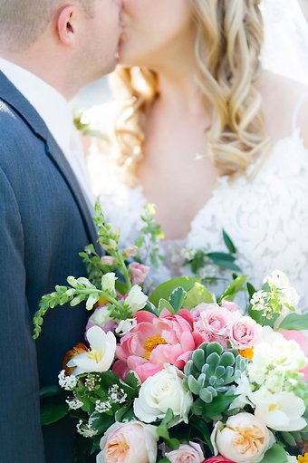 Bride and Groom Kiss shot