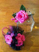 Custom Silk Ribbon Rose Corsage and Matching Boutonniere
