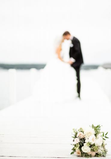 Wedding Bouquet on Pier