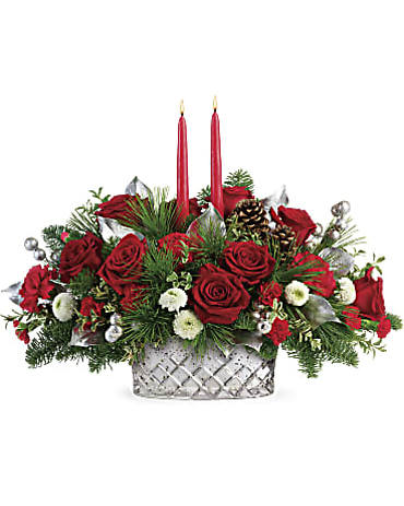 Teleflora\'s Merry Mercury Centerpiece